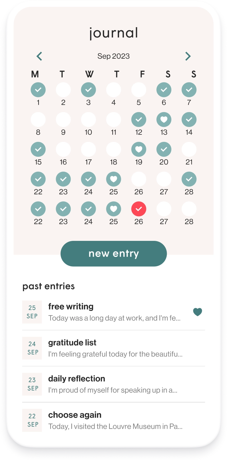Gabby coaching app journal screen